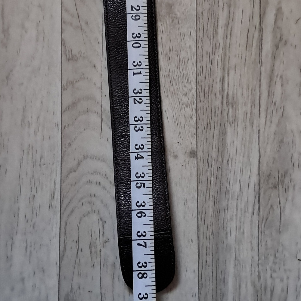 Ann Taylor Women Wide Brown Genuine Leather Belt with Gold Tone Buckle Size M - Picture 9 of 9